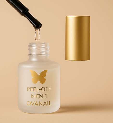 OVANAIL™ PEEL-OFF  6-en-1  multifonction sans dissolvant | Base, Top Coat, Extension, Colle, Renforceur & Nail Art | 15ml